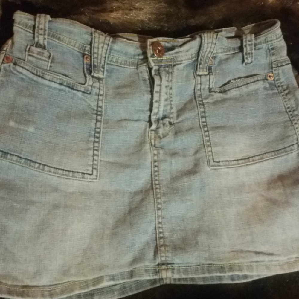 R4R rave Jean's mini skirt